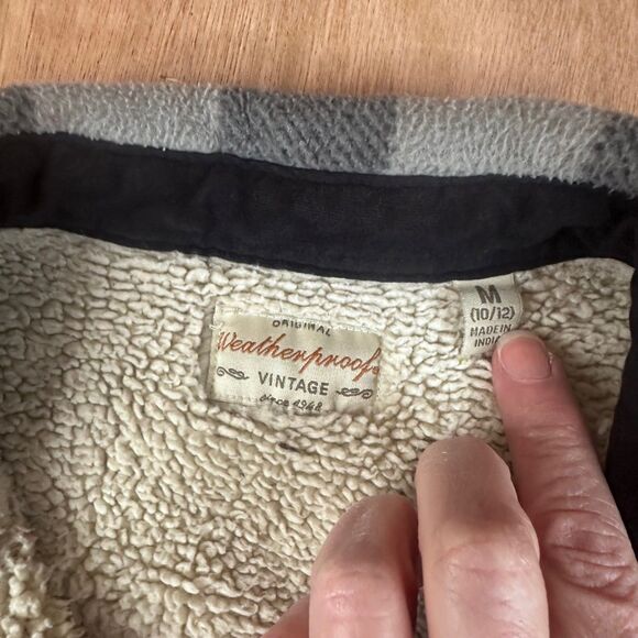 Weatherproof Vintage Sherpa Lined Buffalo Plaid Jacket Youth M 10/12 - Picture 3 of 4
